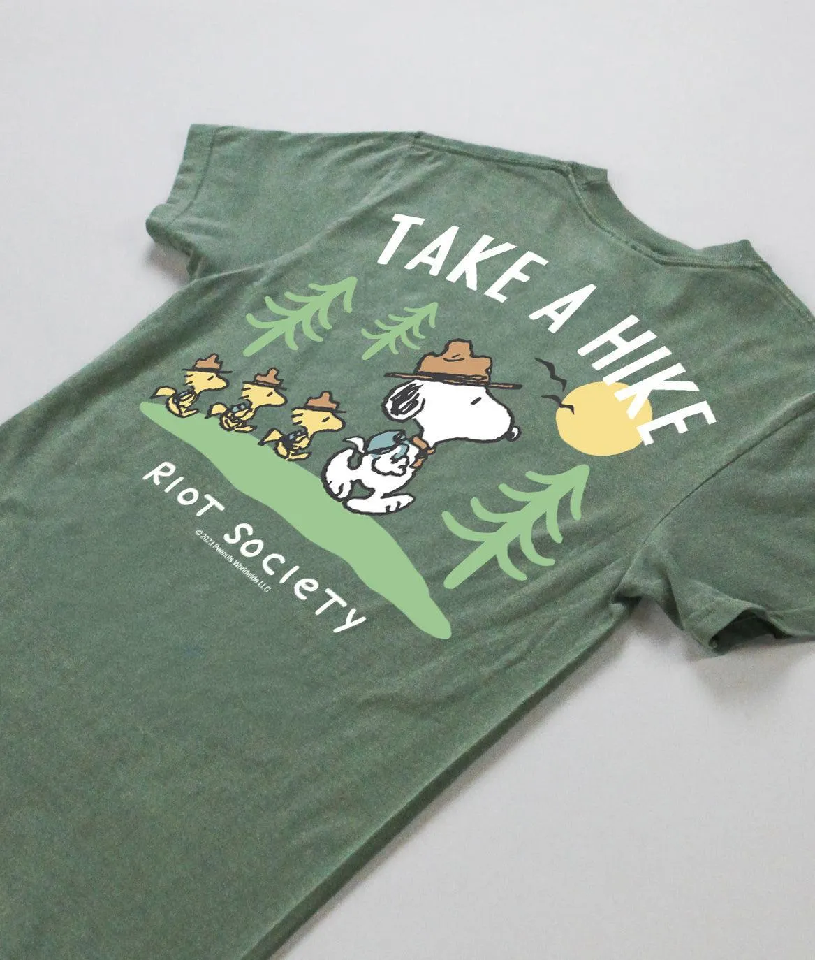 Peanuts Snoopy Take a Hike Boyfriend Tee - Moss Green sold by riot society product image thumbnail 3