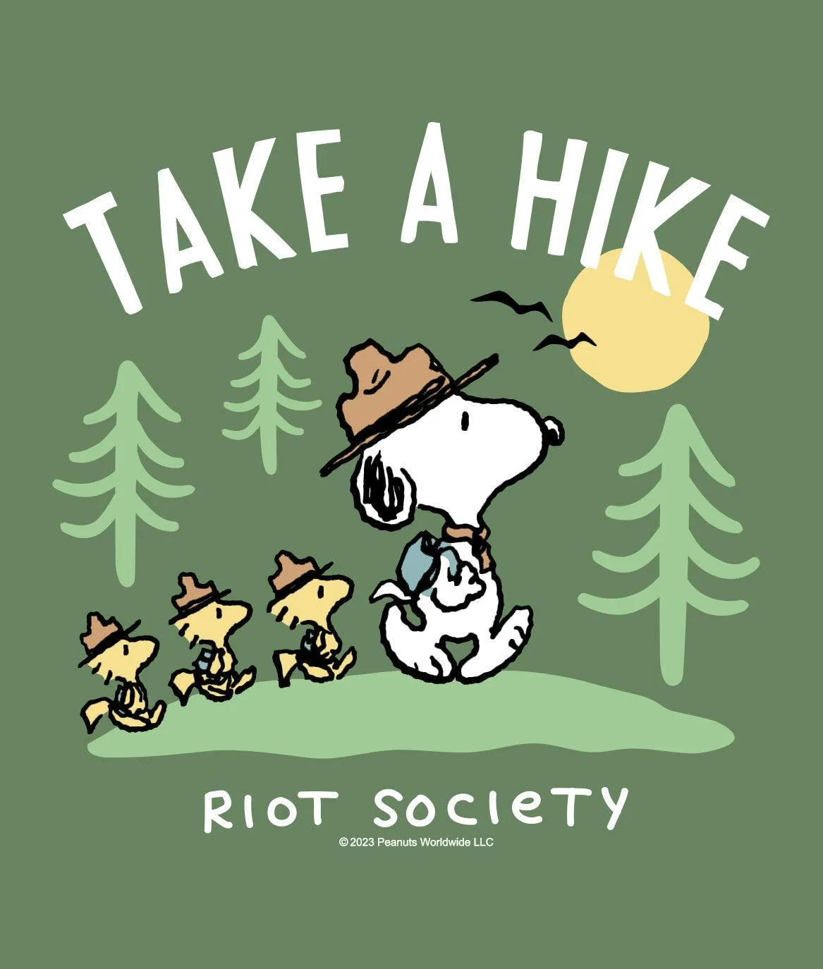 Peanuts Snoopy Take a Hike Boyfriend Tee - Moss Green sold by riot society product image thumbnail 5