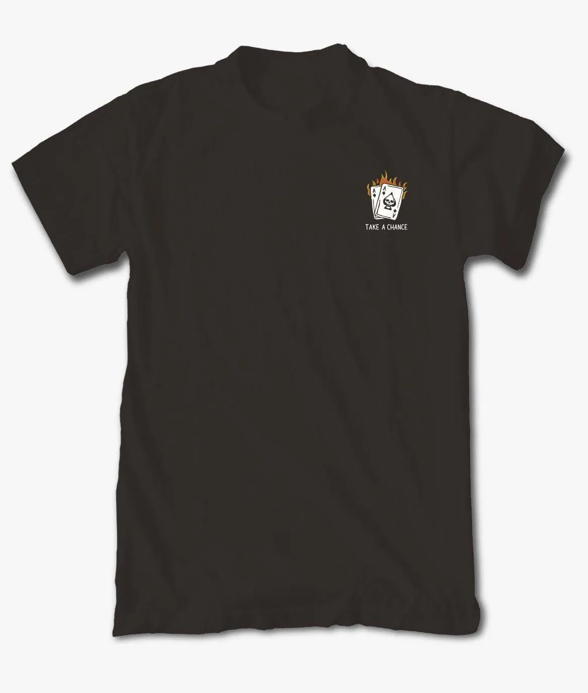 Take a Chance Cards Embroidered Mens T-Shirt - Dark Chocolate sold by riot society product image thumbnail 3