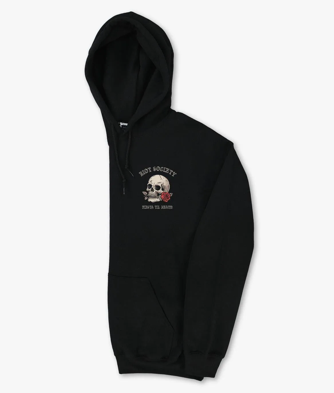 Fiesta Til Death Skeleton Poster Womens Hoodie - Black sold by riot society product image thumbnail 4
