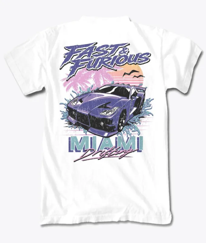 Fast & Furious Miami Drifting Mens T-Shirt - White made by riot society