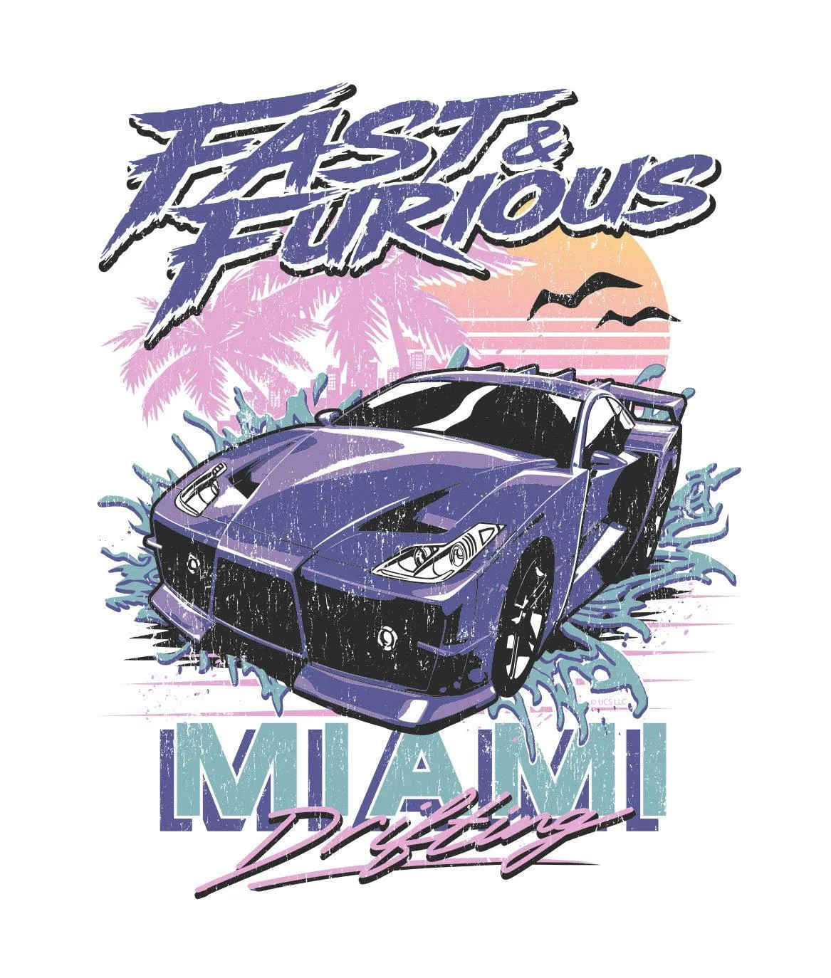 Fast & Furious Miami Drifting Mens T-Shirt - White sold by riot society product image thumbnail 5