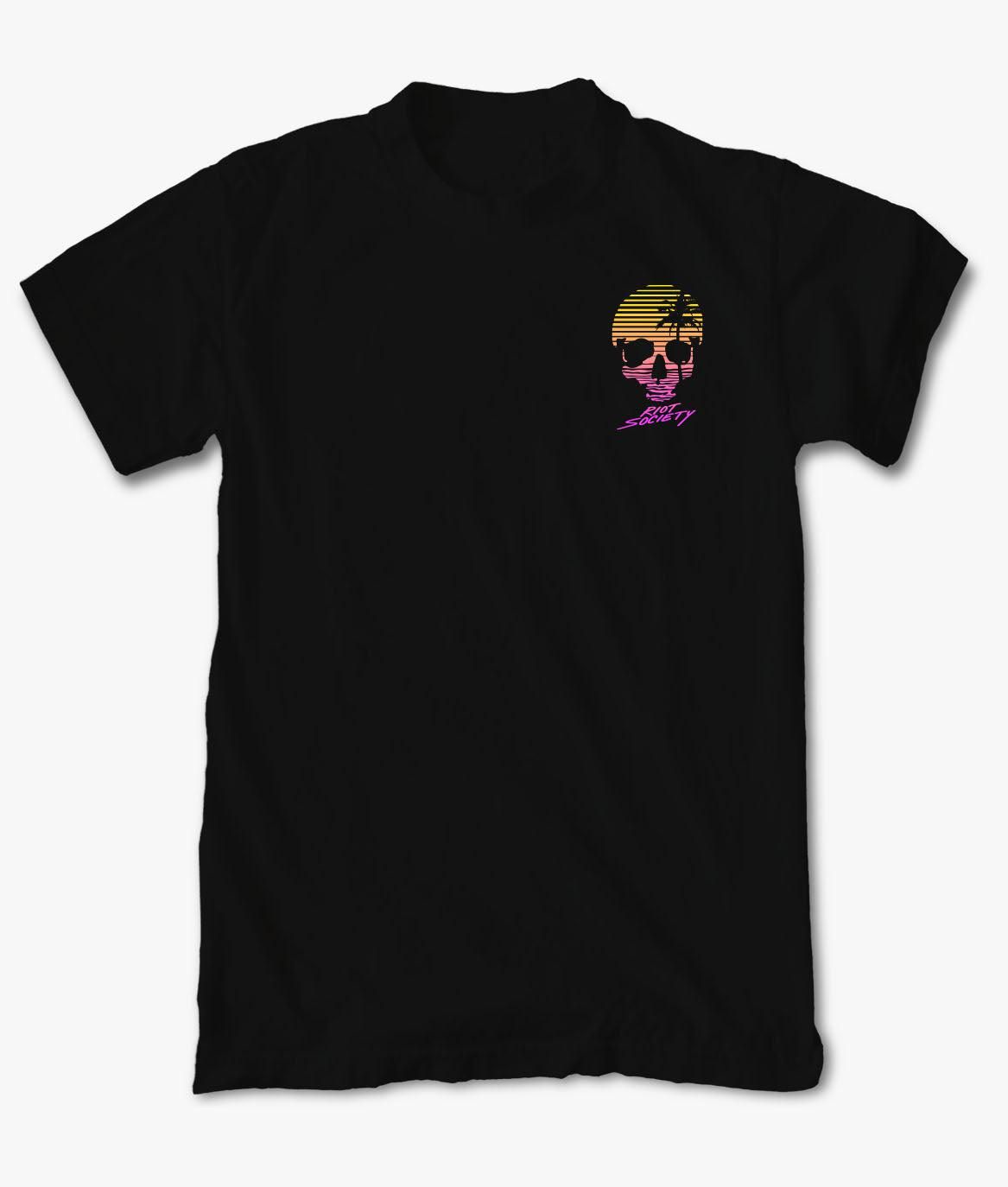 Sunset Palm Skull Mens T-Shirt sold by riot society product image thumbnail 2