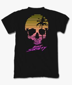 Sunset Palm Skull Mens T-Shirt sold by riot society