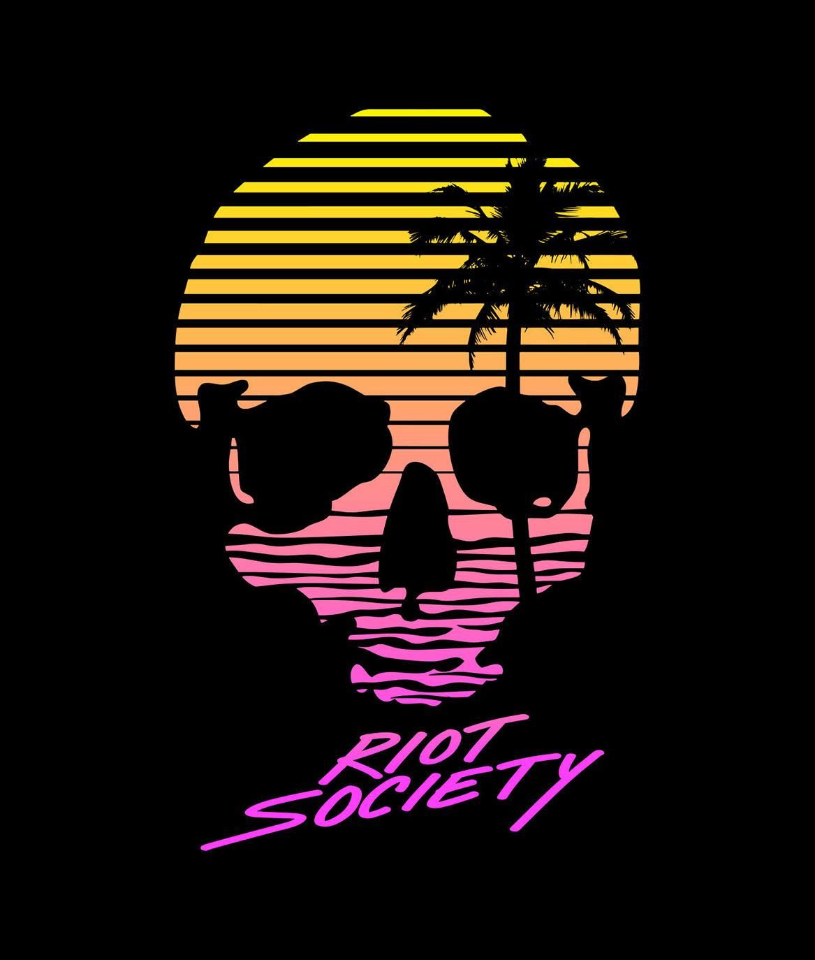 Sunset Palm Skull Mens T-Shirt sold by riot society product image thumbnail 3