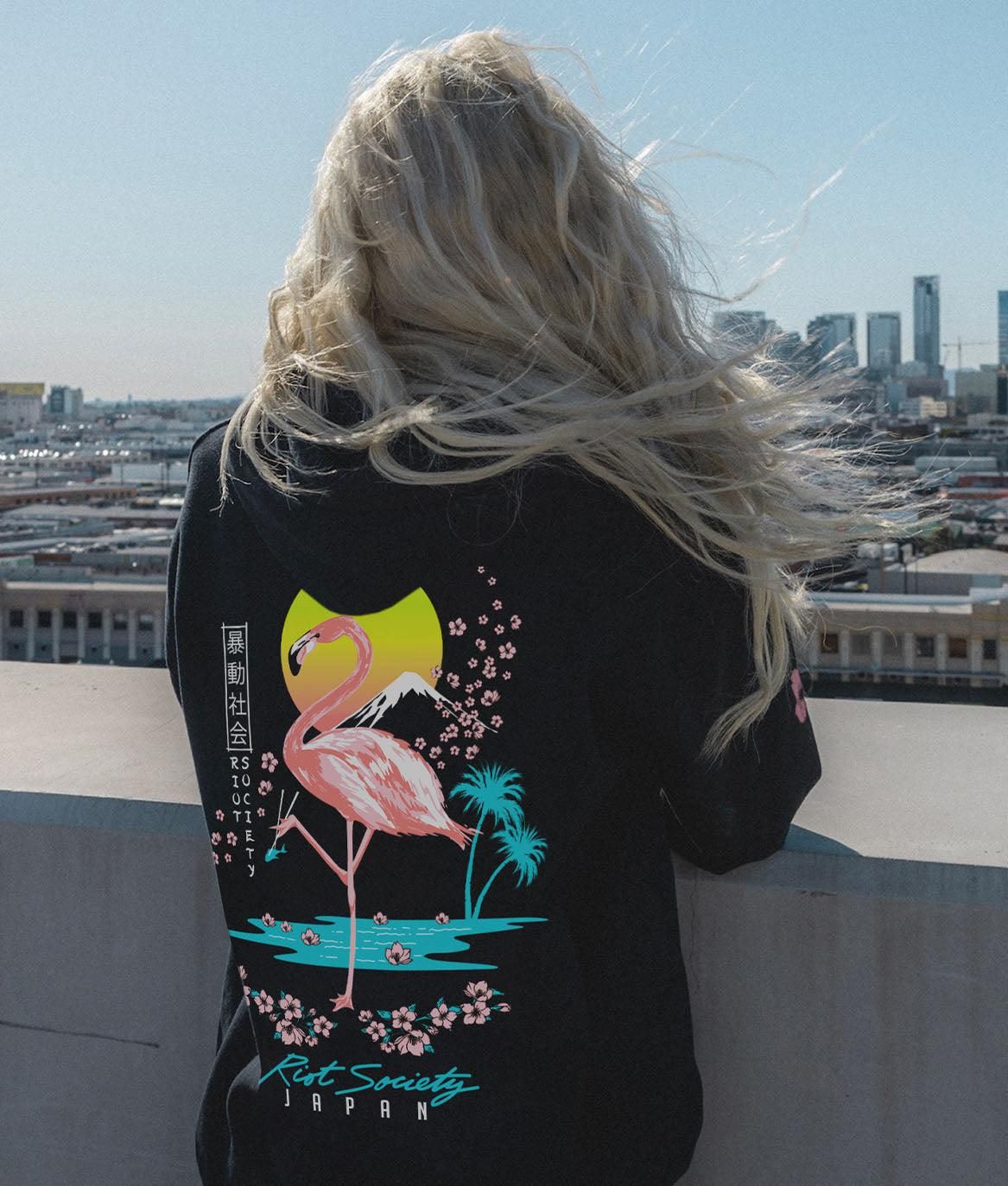 Flamingo Blossom 2.0 Womens Hoodie sold by riot society product image thumbnail 2