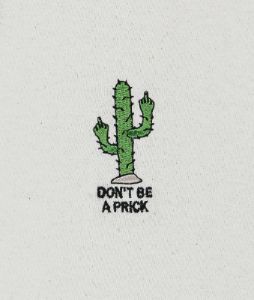 Don't Be a Prick Cactus Embroidered Womens Tee sold by riot society