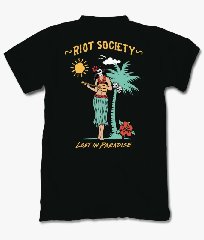 Lost in Paradise Hula Girl Womens Tee sold by riot society