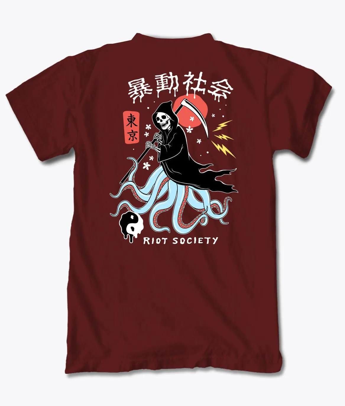 Yin Yang Reaper Octopus Boys Tee sold by riot society