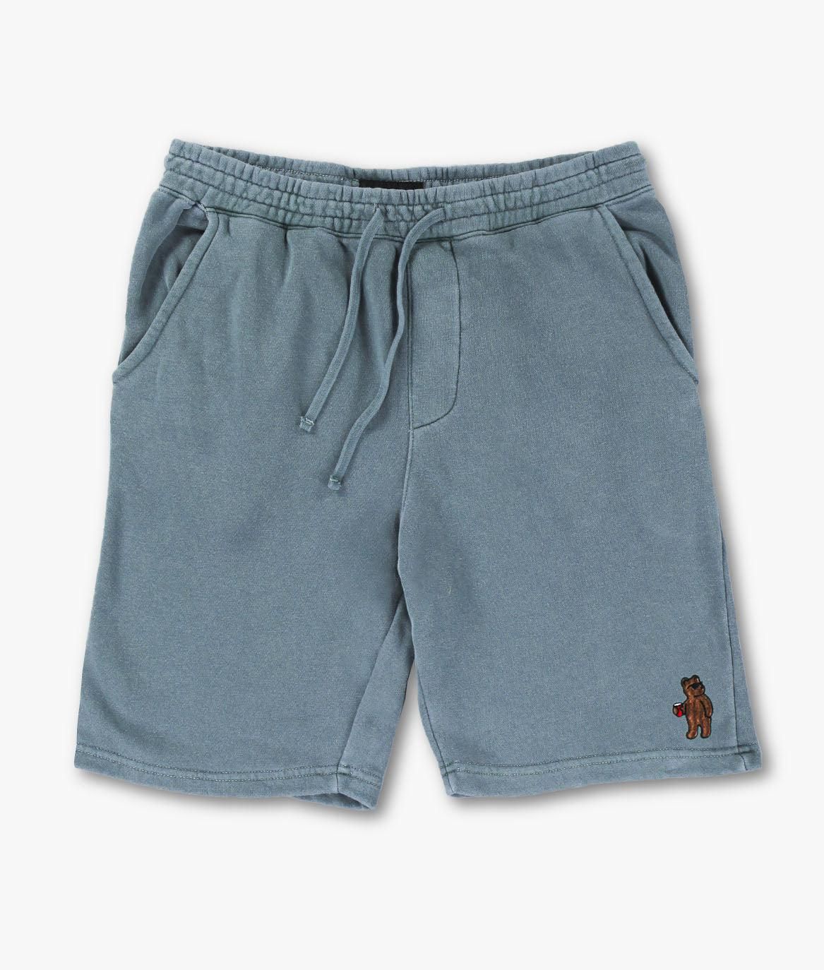Riot Bear Embroidered Mens Fleece Shorts sold by riot society