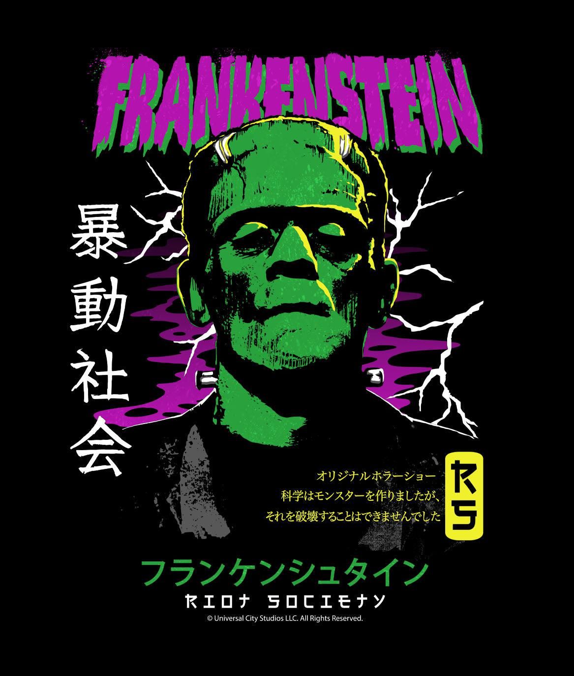 Frankenstein Kanji Mens T-Shirt sold by riot society product image thumbnail 2