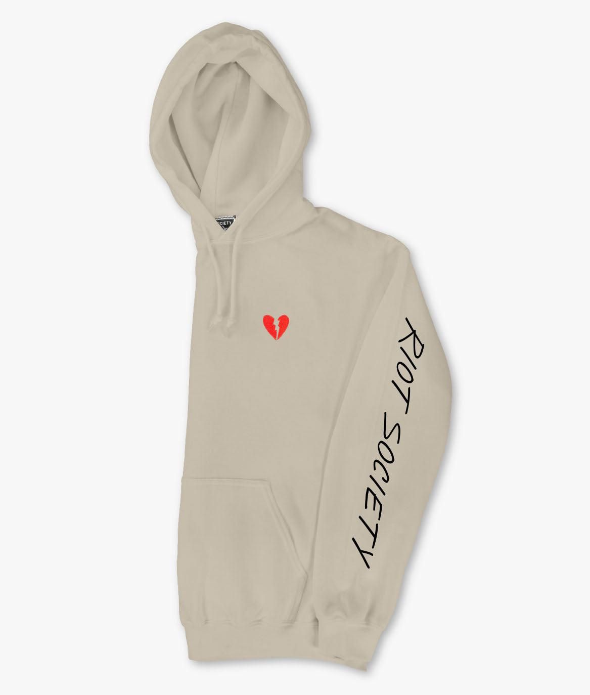 Broken Heart Embroidered Mens Hoodie sold by riot society product image thumbnail 5