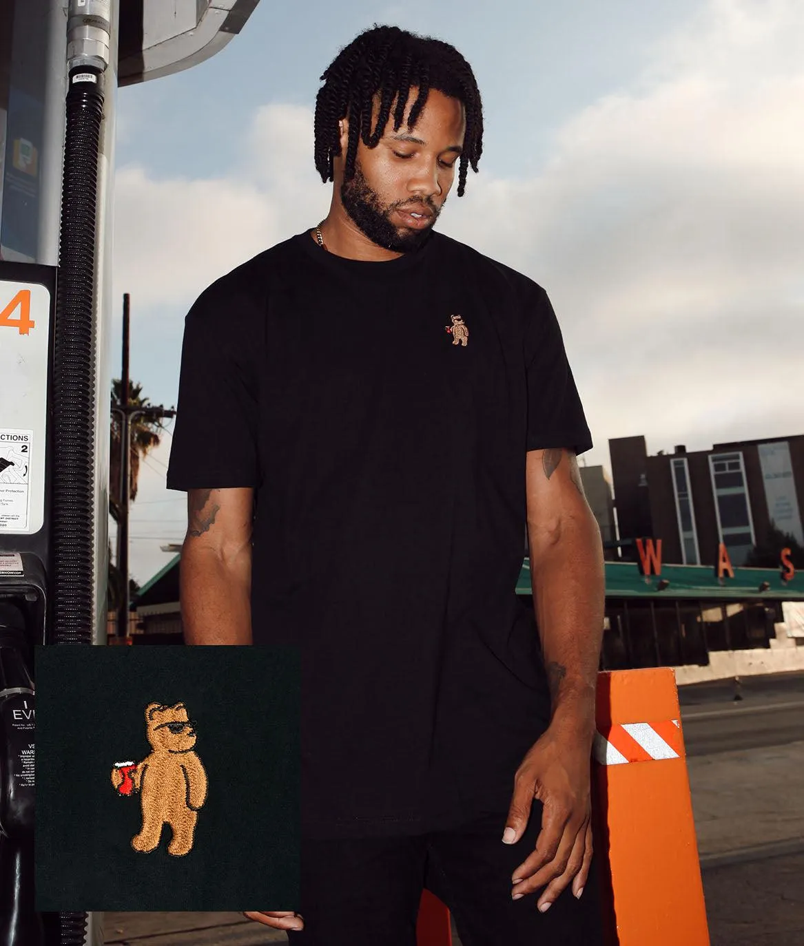 Riot Bear Embroidered Mens T-Shirt sold by riot society product image thumbnail 4