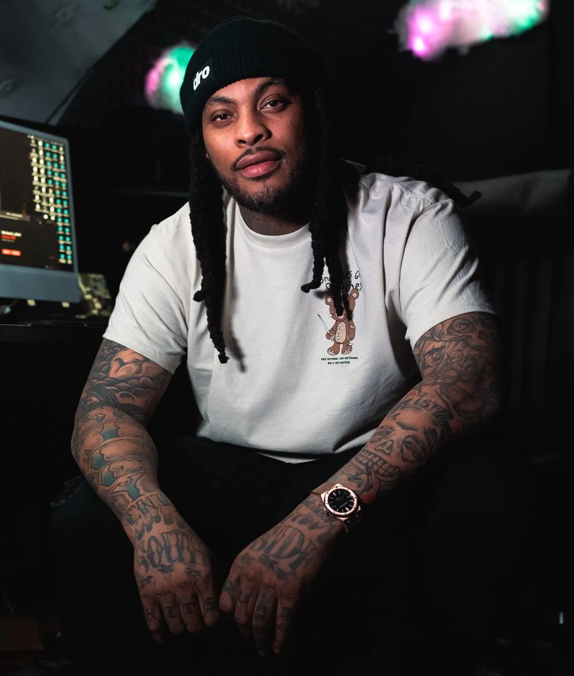 Dro x Riot Society Snitches Get Stitches Mens T-Shirt sold by riot society product image thumbnail 4