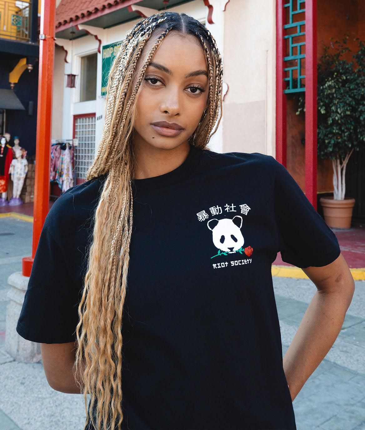Panda Rose Womens Tee sold by riot society