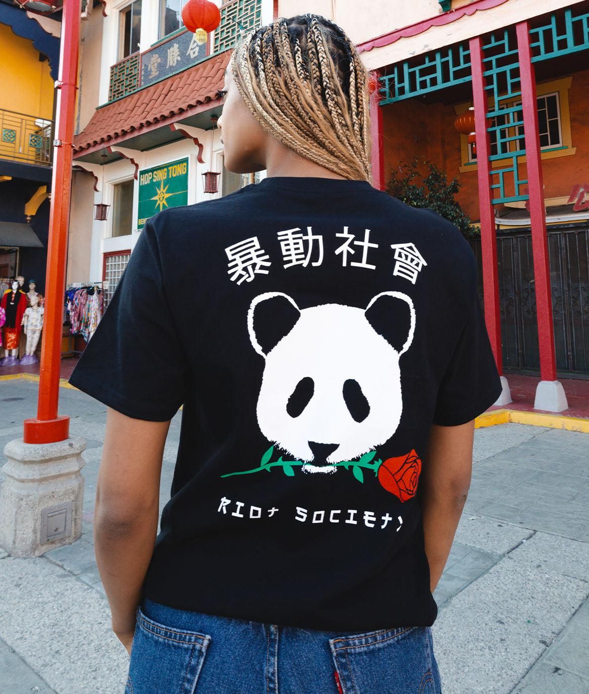 Panda Rose Womens Tee sold by riot society product image thumbnail 2