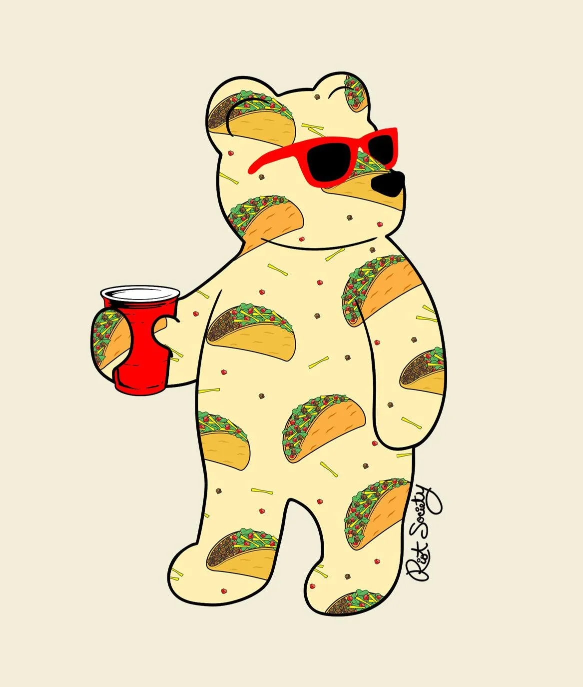 Taco Bear Mens T-Shirt sold by riot society product image thumbnail 3