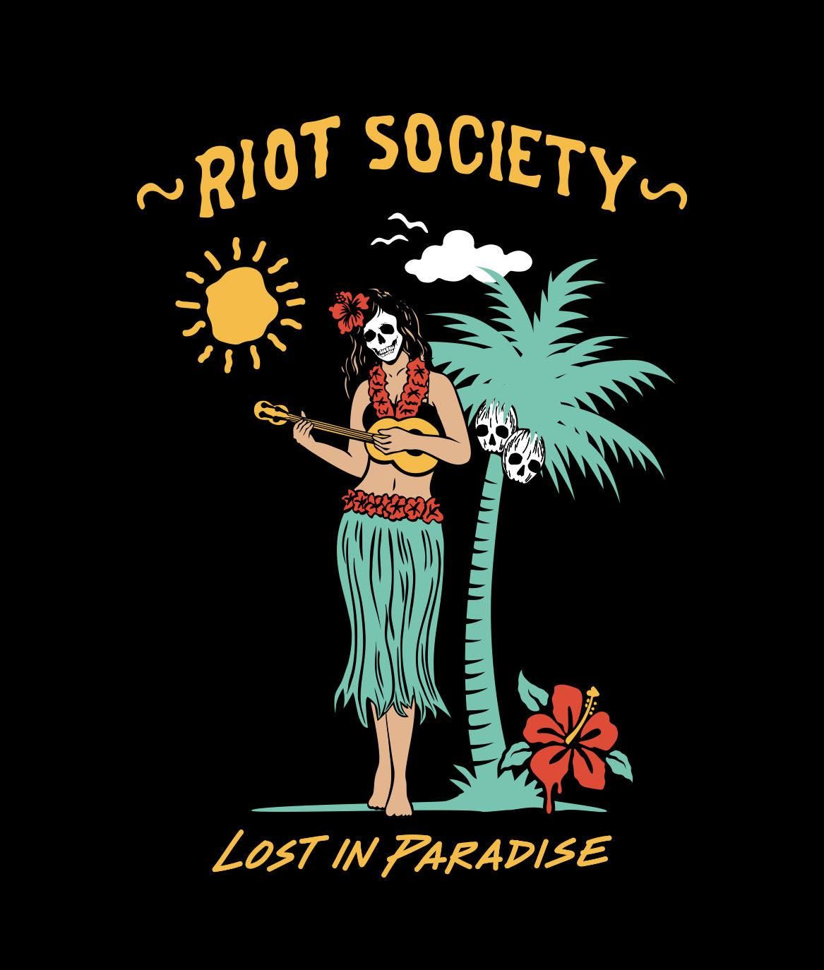 Lost in Paradise Hula Girl Mens T-Shirt sold by riot society product image thumbnail 3