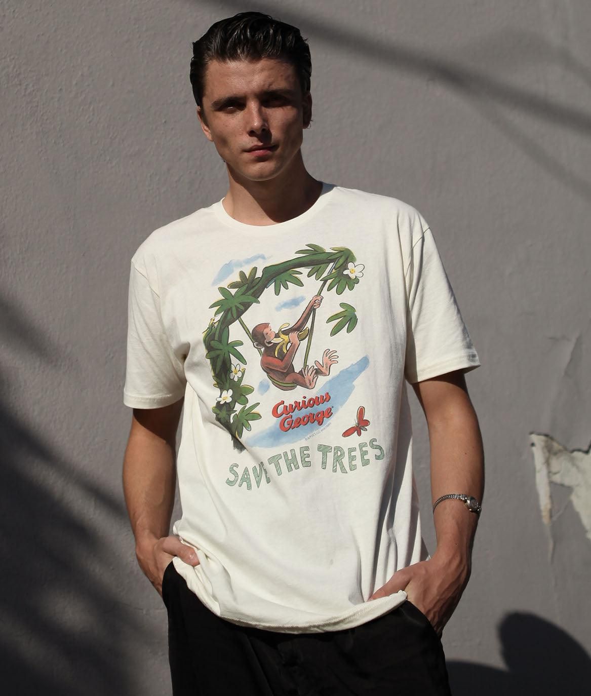 Curious George Save the Trees Mens T-Shirt sold by riot society product image thumbnail 2