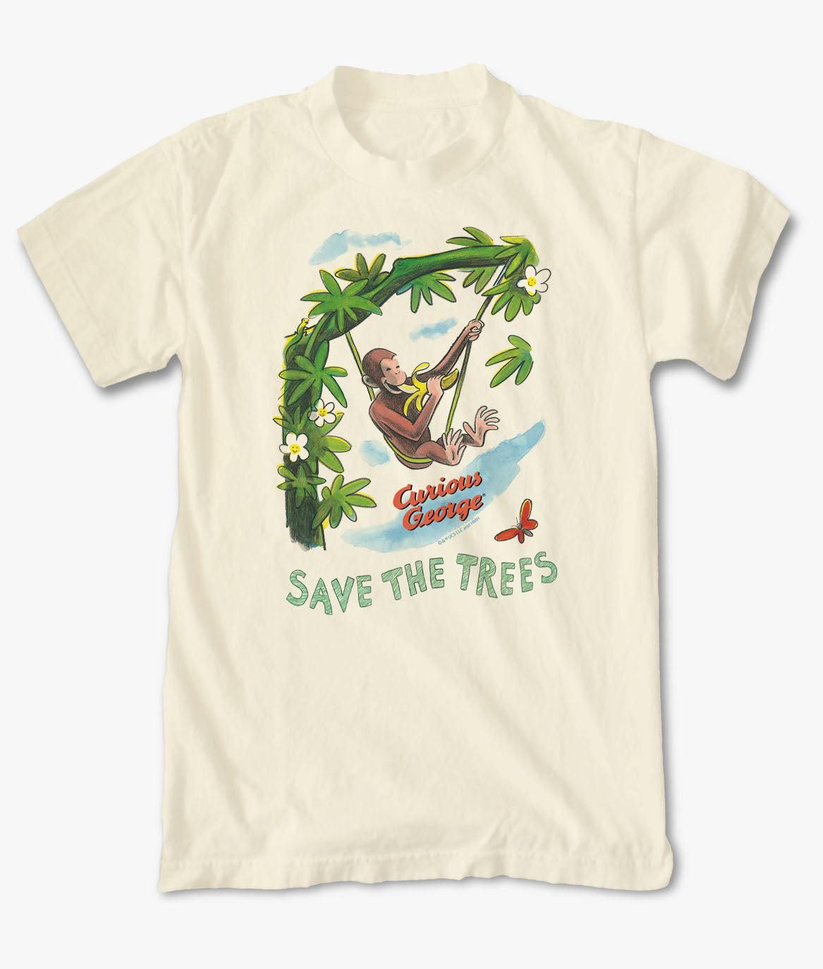 Curious George Save the Trees Mens T-Shirt sold by riot society