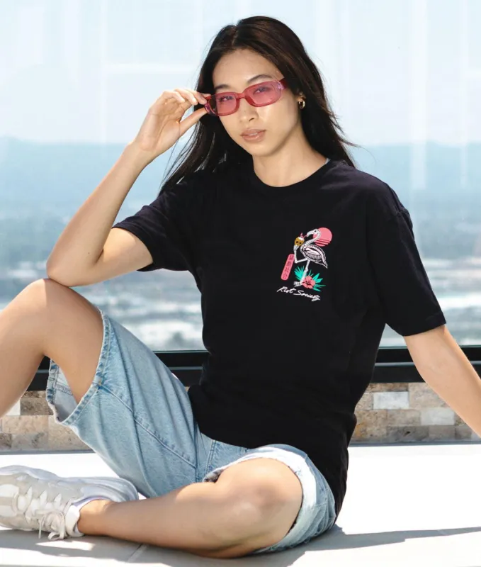 Tropical Skeleton Flamingo Womens Tee sold by riot society