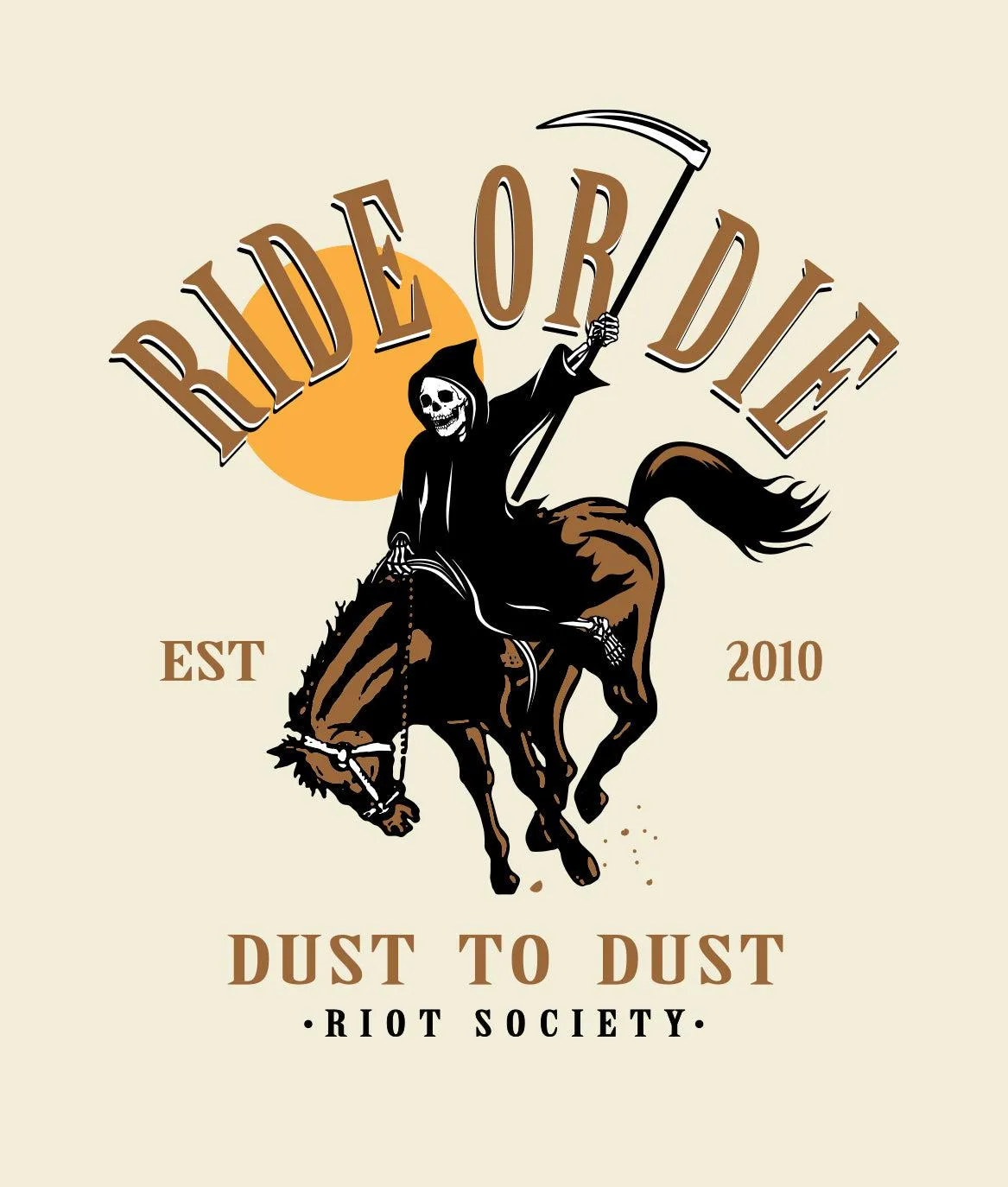 Ride or Die Reaper Mens T-Shirt sold by riot society product image thumbnail 5