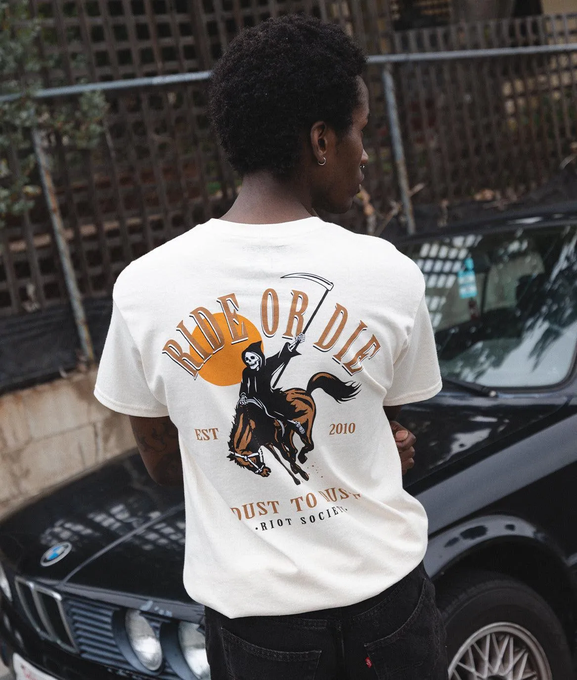 Ride or Die Reaper Mens T-Shirt sold by riot society product image thumbnail 3