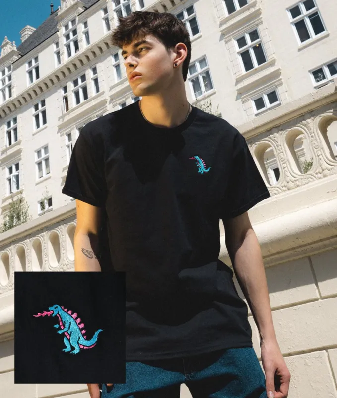 Godzilla Kaiju Embroidered Mens T-Shirt sold by riot society