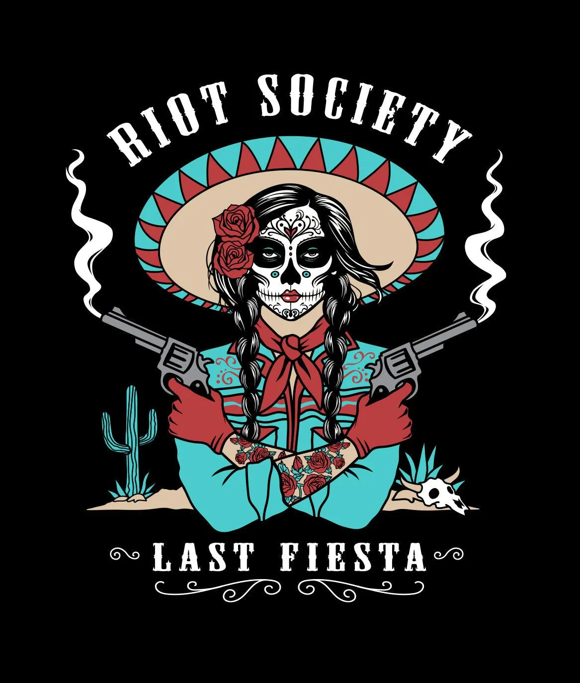 The Last Fiesta Vaquera Cowgirl Mens T-Shirt sold by riot society product image thumbnail 5