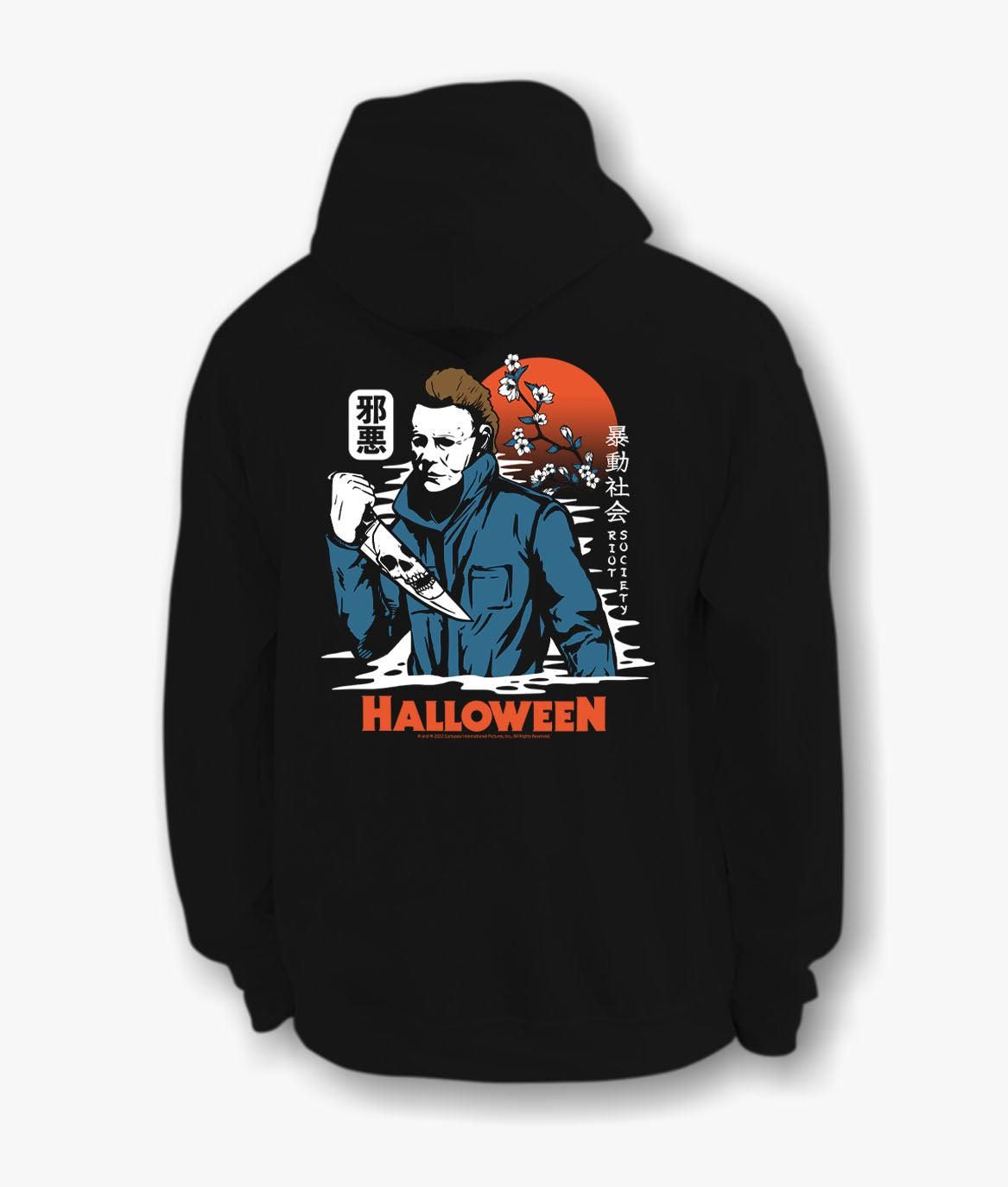 Halloween Michael Myers Kanji Womens Hoodie sold by riot society