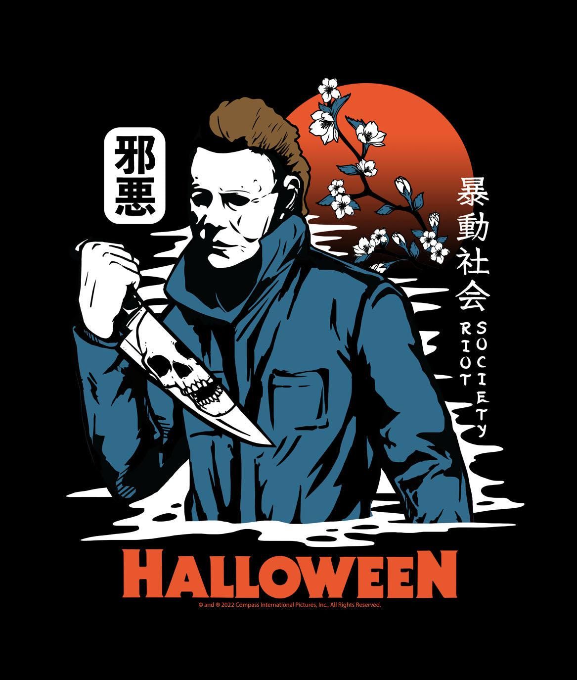 Halloween Michael Myers Kanji Womens Hoodie sold by riot society product image thumbnail 5