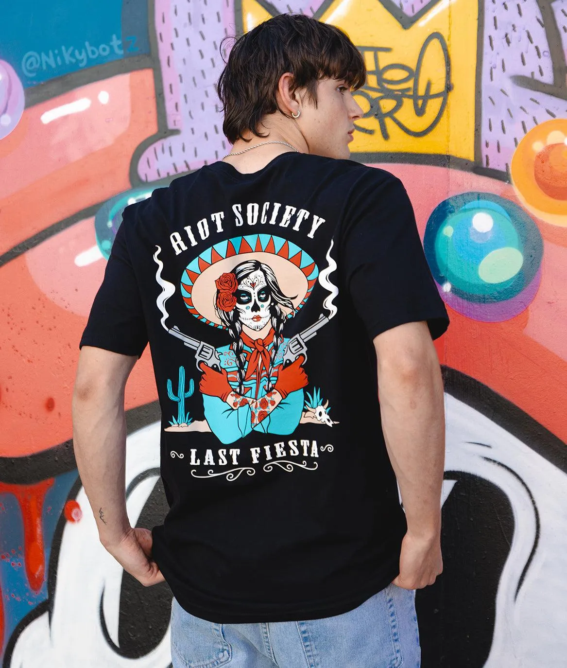 The Last Fiesta Vaquera Cowgirl Mens T-Shirt sold by riot society product image thumbnail 3