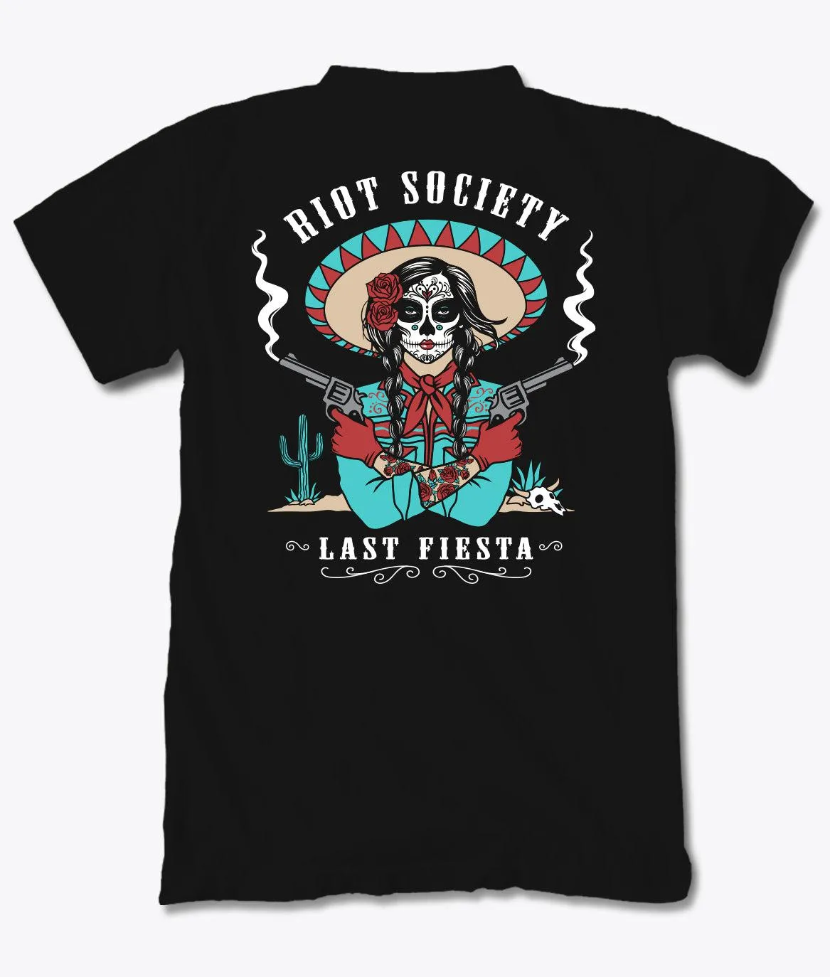 The Last Fiesta Vaquera Cowgirl Mens T-Shirt sold by riot society