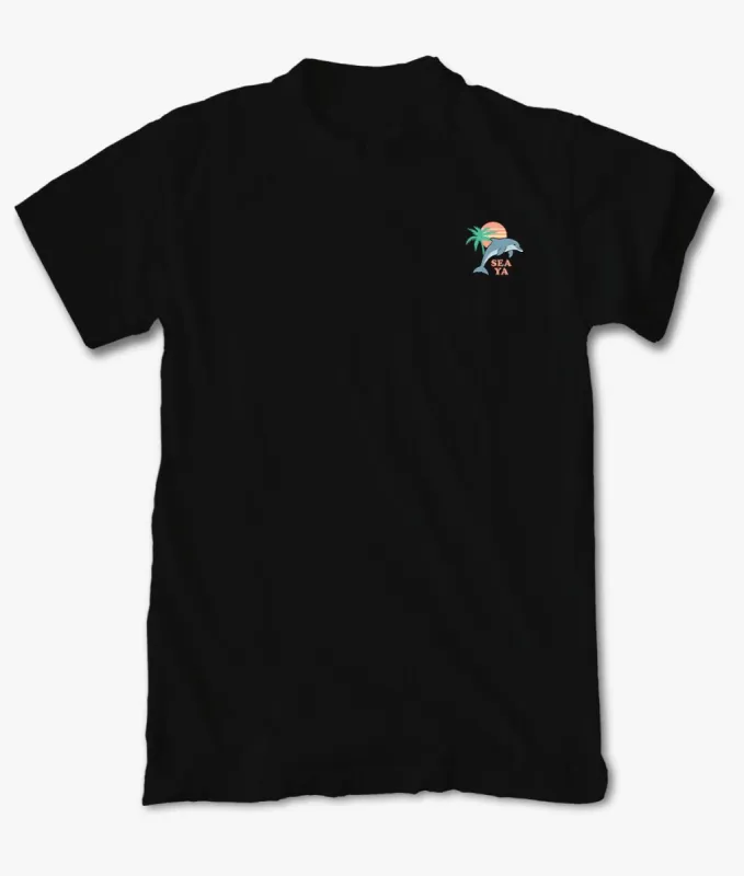 See Ya Dolphin Embroidered Mens T-Shirt sold by riot society