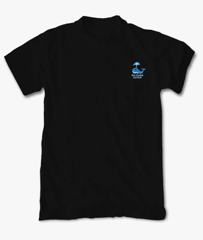 No Fucks Given Whale Embroidered Mens T-Shirt sold by riot society