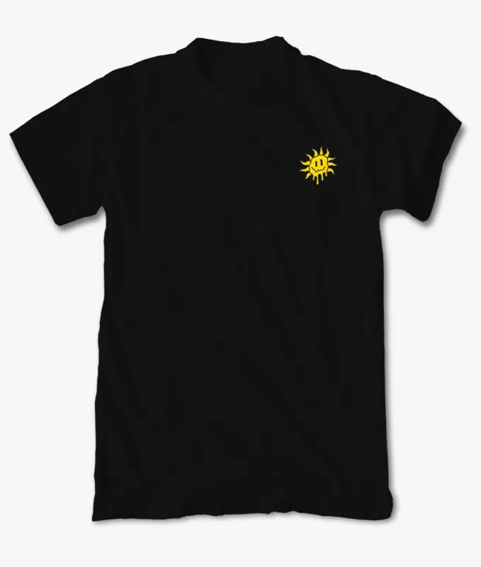 Happy Face Sun Drip Embroidered Mens T-Shirt sold by riot society