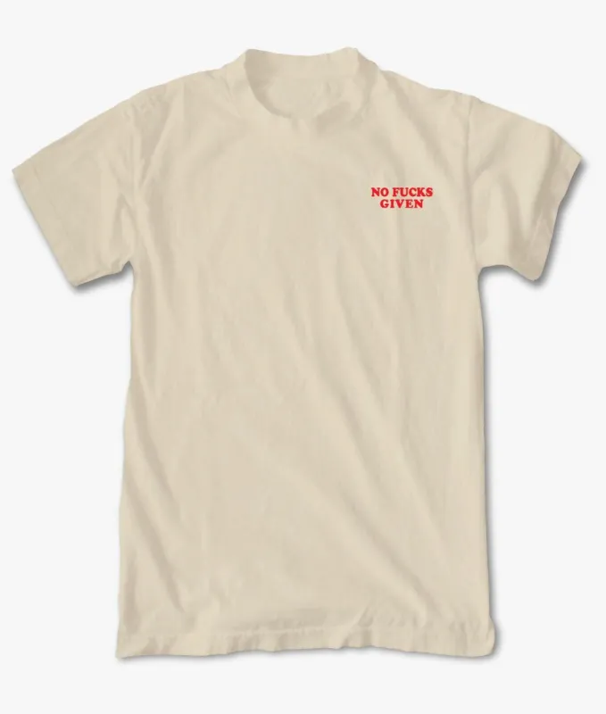 No Fucks Given Embroidered Mens T-Shirt sold by riot society