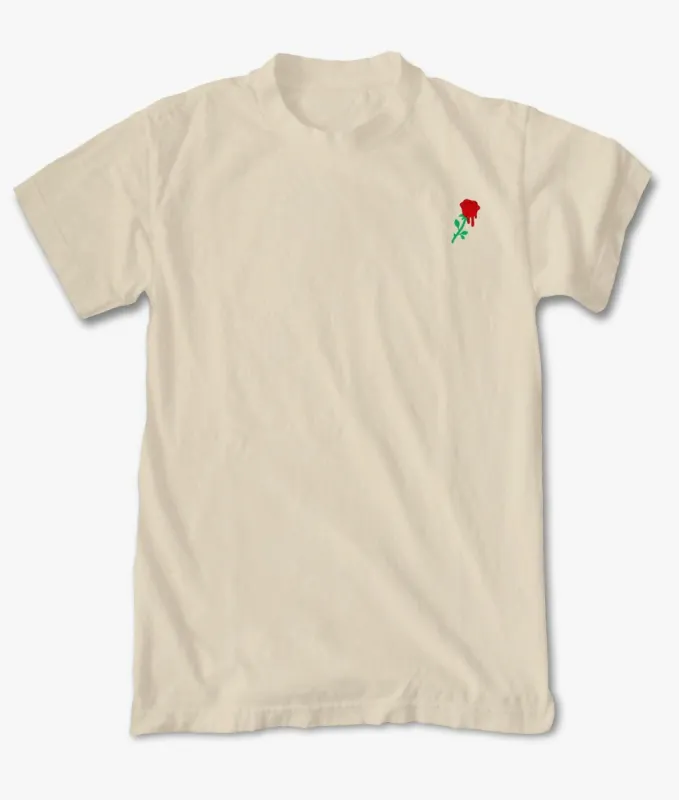 Rose Drip Embroidered Womens Tee sold by riot society