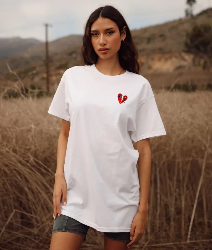 Broken Heart Tears Embroidered Womens Tee sold by riot society