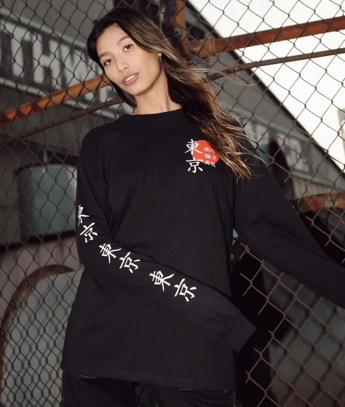 Tiger Blossom Womens Long Sleeve Tee sold by riot society