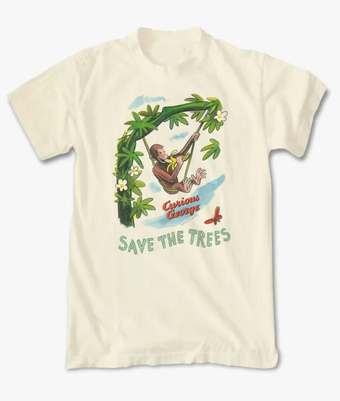Curious George Save the Trees Mens T-Shirt sold by riot society