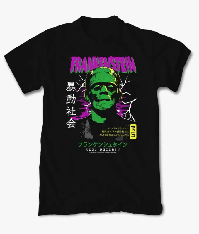 Frankenstein Kanji Mens T-Shirt sold by riot society