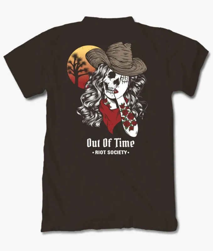 Out of Time Cowgirl Shame Mens T-Shirt sold by riot society