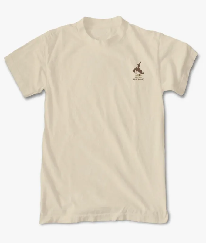 Not My First Rodeo Embroidered Mens T-Shirt sold by riot society