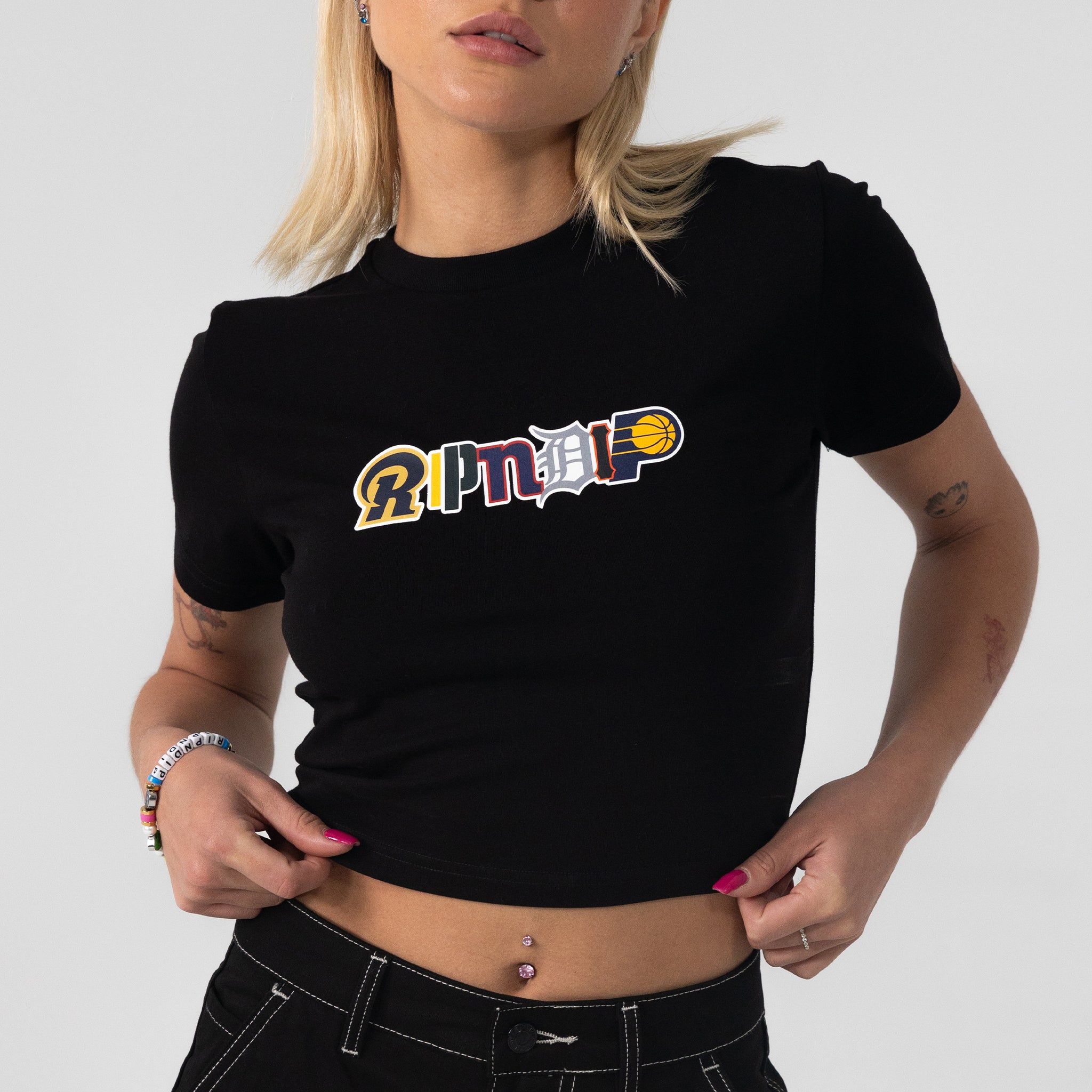 Fan Fave Cropped Baby Tee (Black) sold by Ripndip product image thumbnail 2