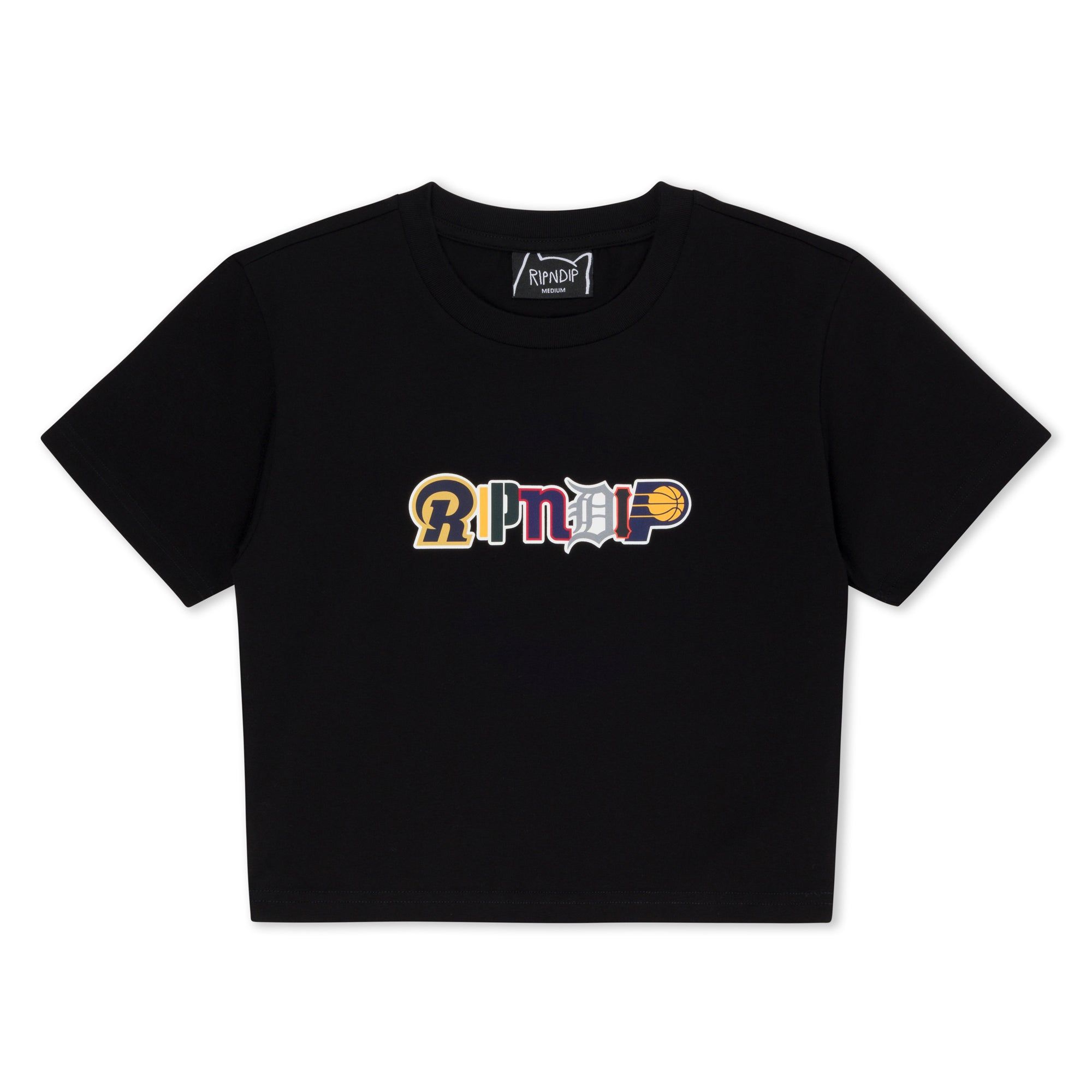 Fan Fave Cropped Baby Tee (Black) sold by Ripndip