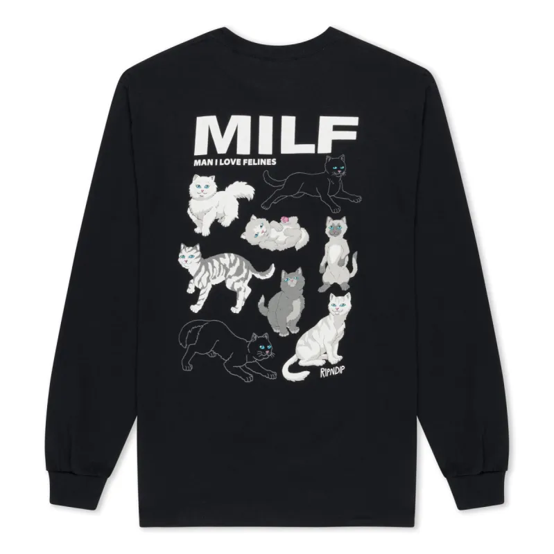 Man I Love Felines Long Sleeve (Black) sold by Ripndip