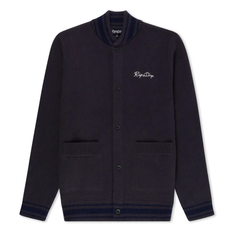 Big Head Knit Cardigan (Charcoal) sold by Ripndip