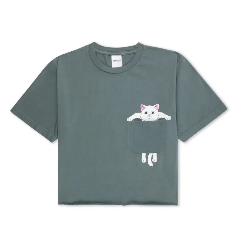 Broke The Pocket Cropped Pocket Tee (Charcoal) sold by Ripndip
