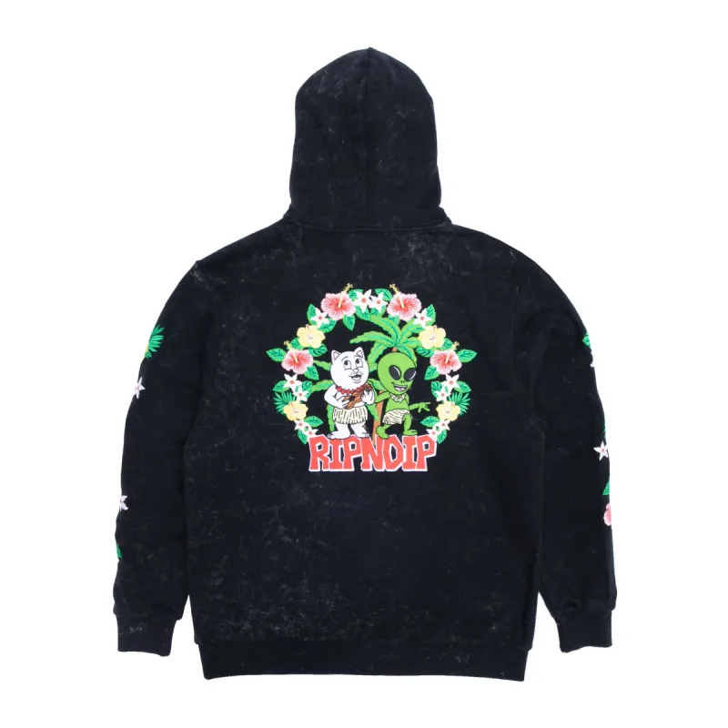 Aloha Nerm Hoodie (Black Mineral Wash) made by Ripndip
